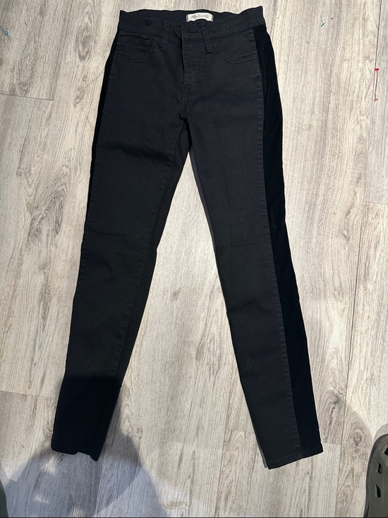 Madewell Denim - Madewell Black Jeans with Velvet Side Stripe